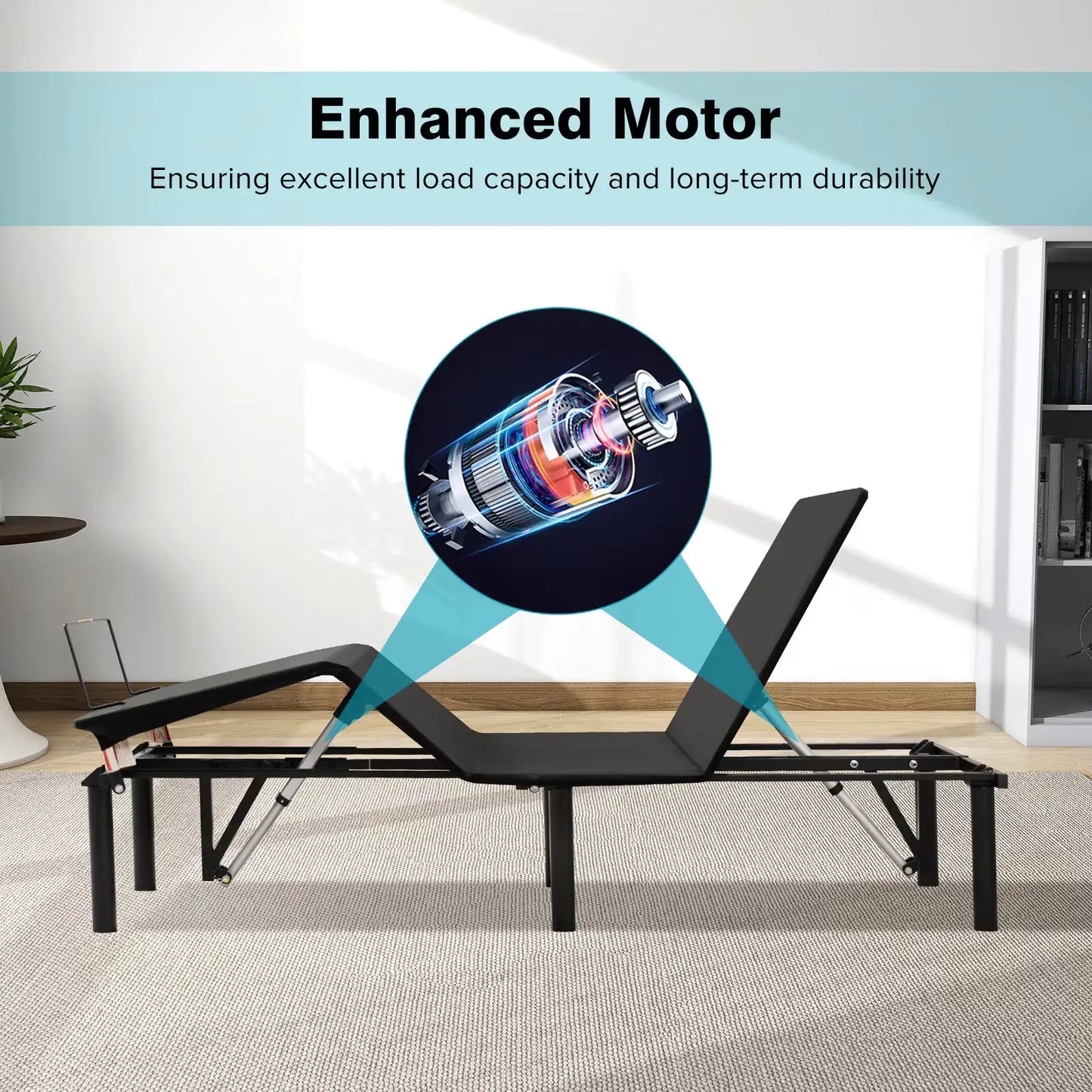 Adjustable Bed Base,Bed Frame With Head And Foot Incline,Anti-Snore, Wireless Control, TXL