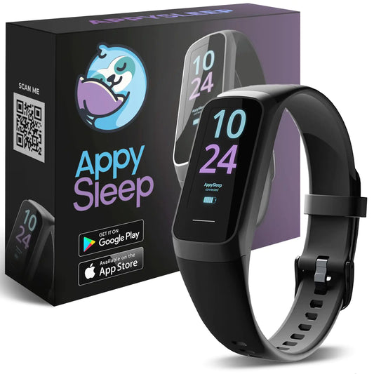 AppySleep V2.0 Anti Snoring Smart Wristband Watch - Patented Snore Sensing & Treatment - App (iOS/Android) - Sleep Apnea Snore Detection Sleep Tracking - Soluciones para Ronquidos Hombres y Mujeres